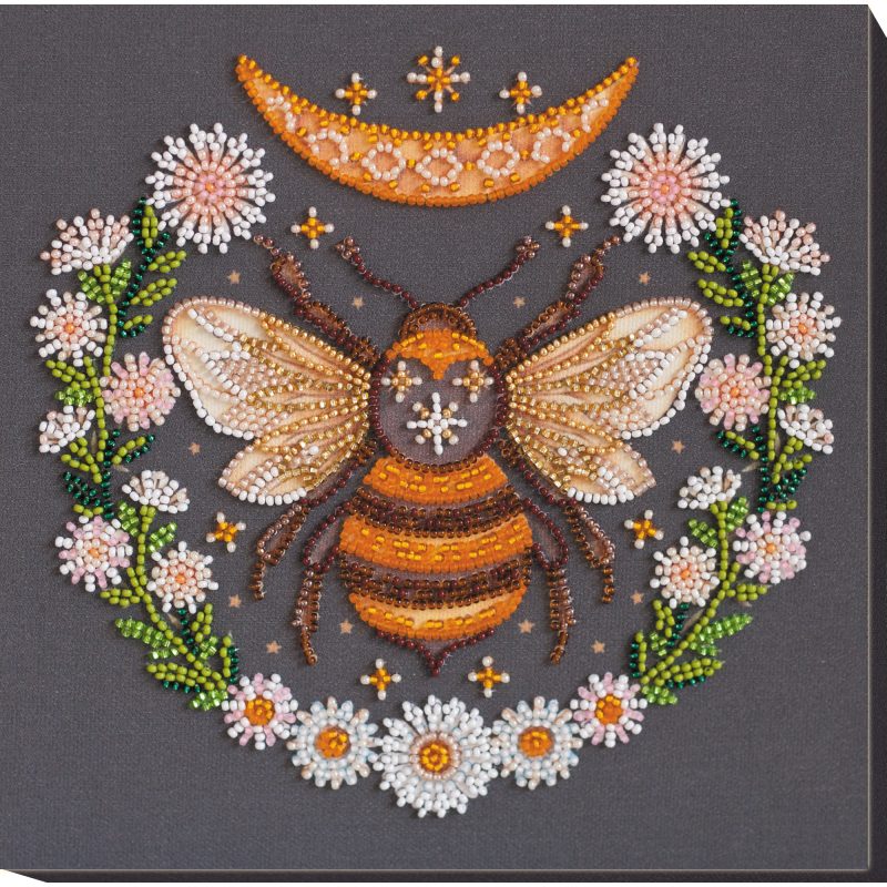 Honey Dream - Bead Embroidery Kit, zoomed in. Select this picture to zoom back out.