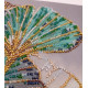 Emerald Leaves - Bead Embroidery Kit, different perspective #1, zoomed in. Select this picture to zoom back out.