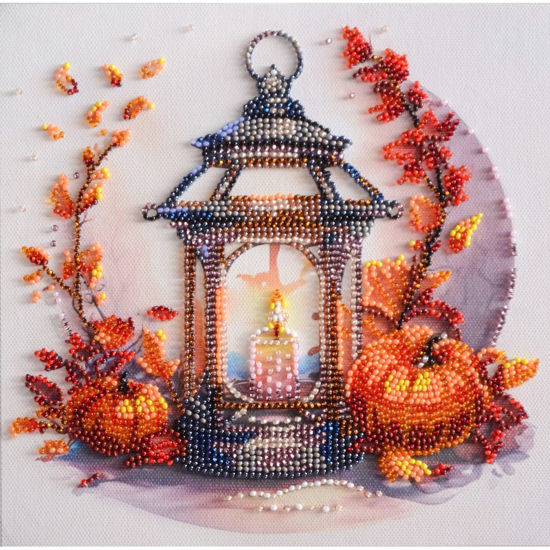 Autumn Light - Bead Embroidery Kit, zoomed in. Select this picture to zoom back out.