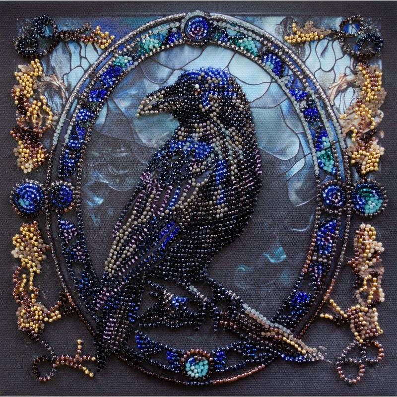 Shade of Night - Bead Embroidery Kit, zoomed in. Select this picture to zoom back out.