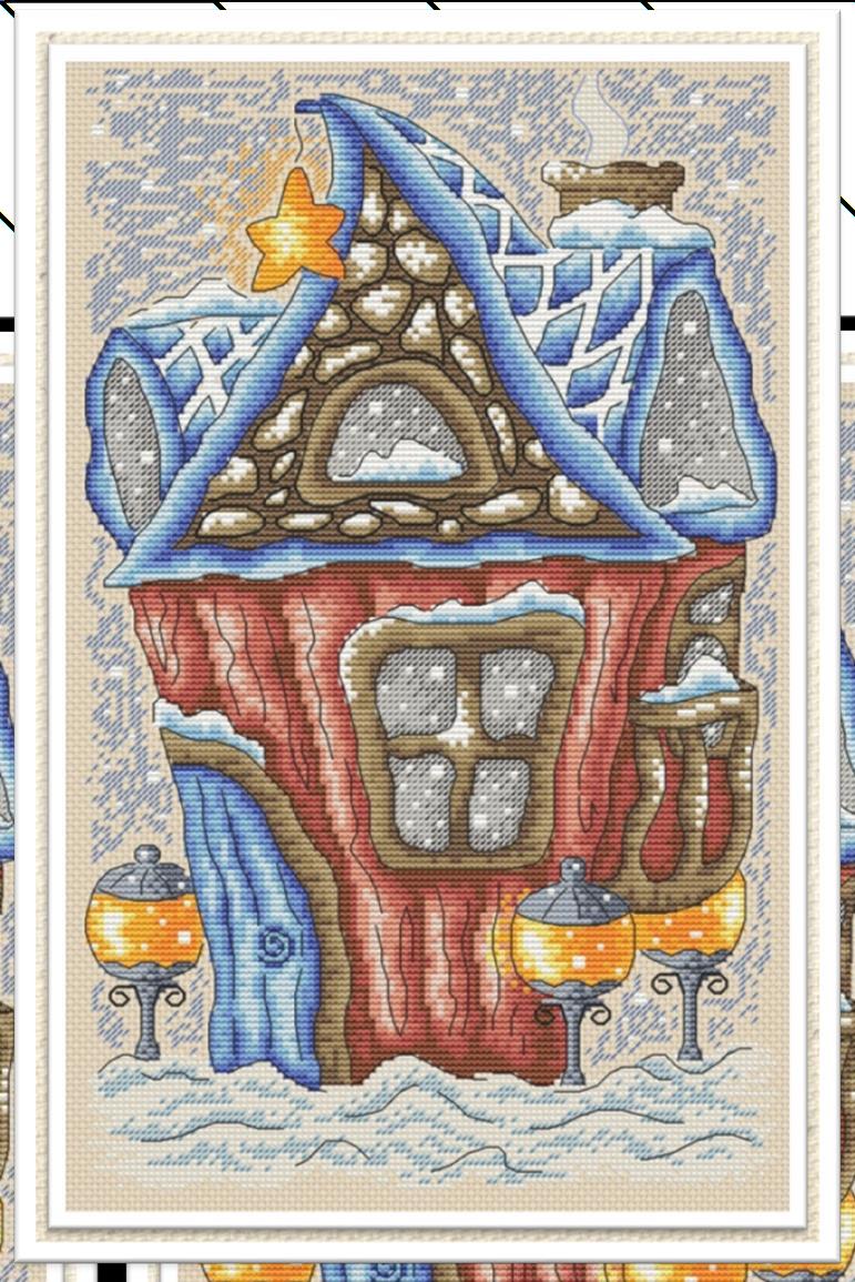 Winter Cottage - Cross Stitch Pattern