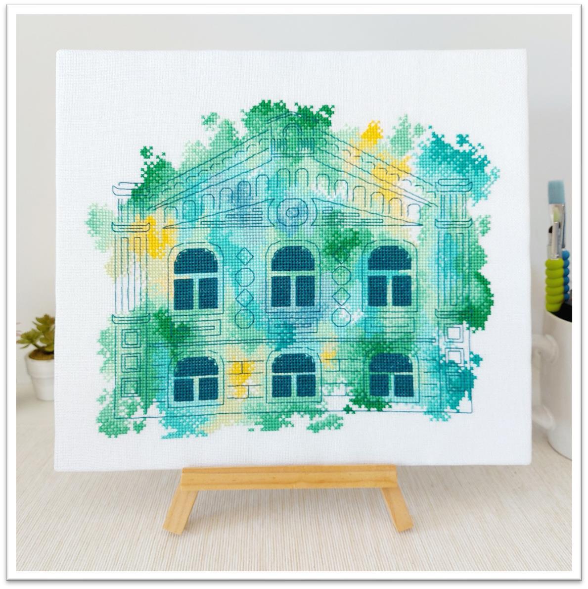 Green Aquarelle - Cross Stitch Pattern