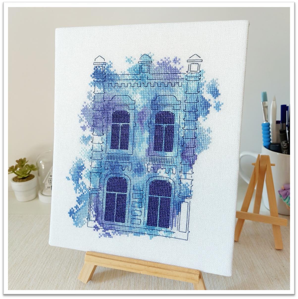 Blue Aquarelle - Cross Stitch Pattern