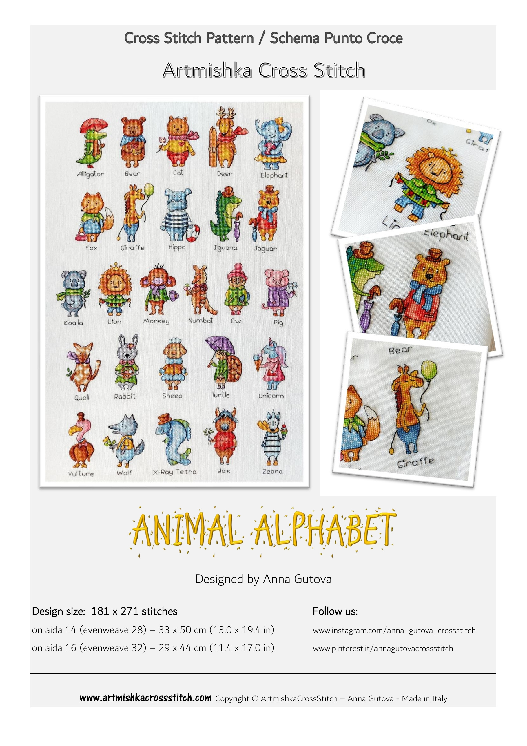 Animal Alphabet - Cross Stitch Pattern