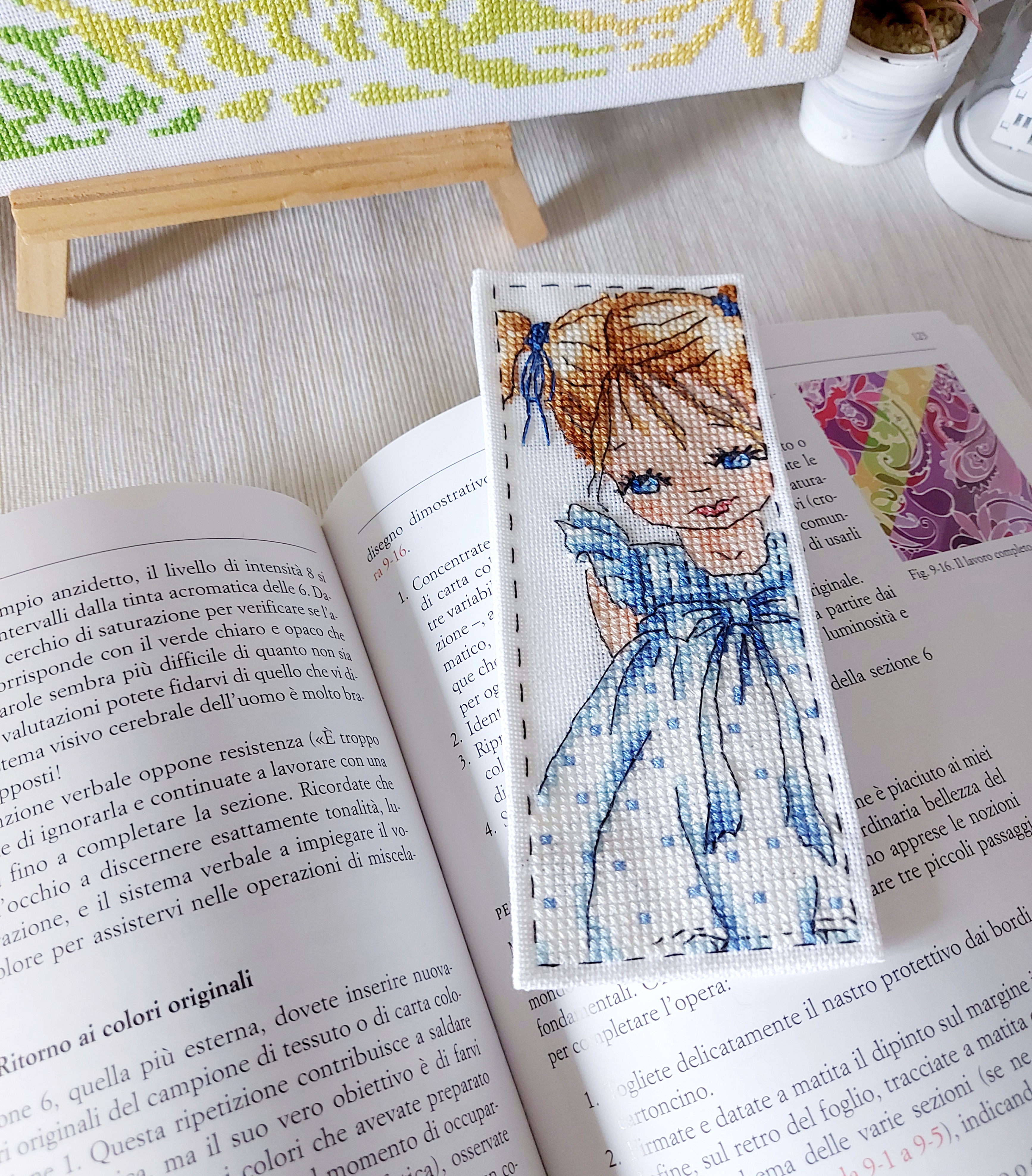 Blue-Eyed Girl Bookmark - Cross Stitch Pattern
