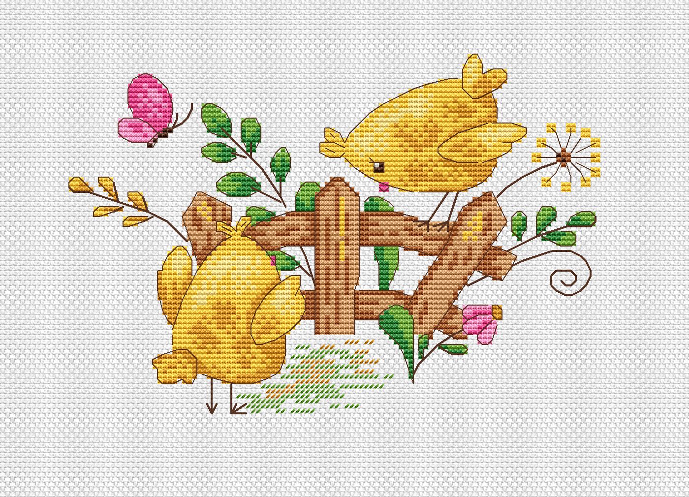 Easter Chicks 2 - PDF Cross Stitch Pattern