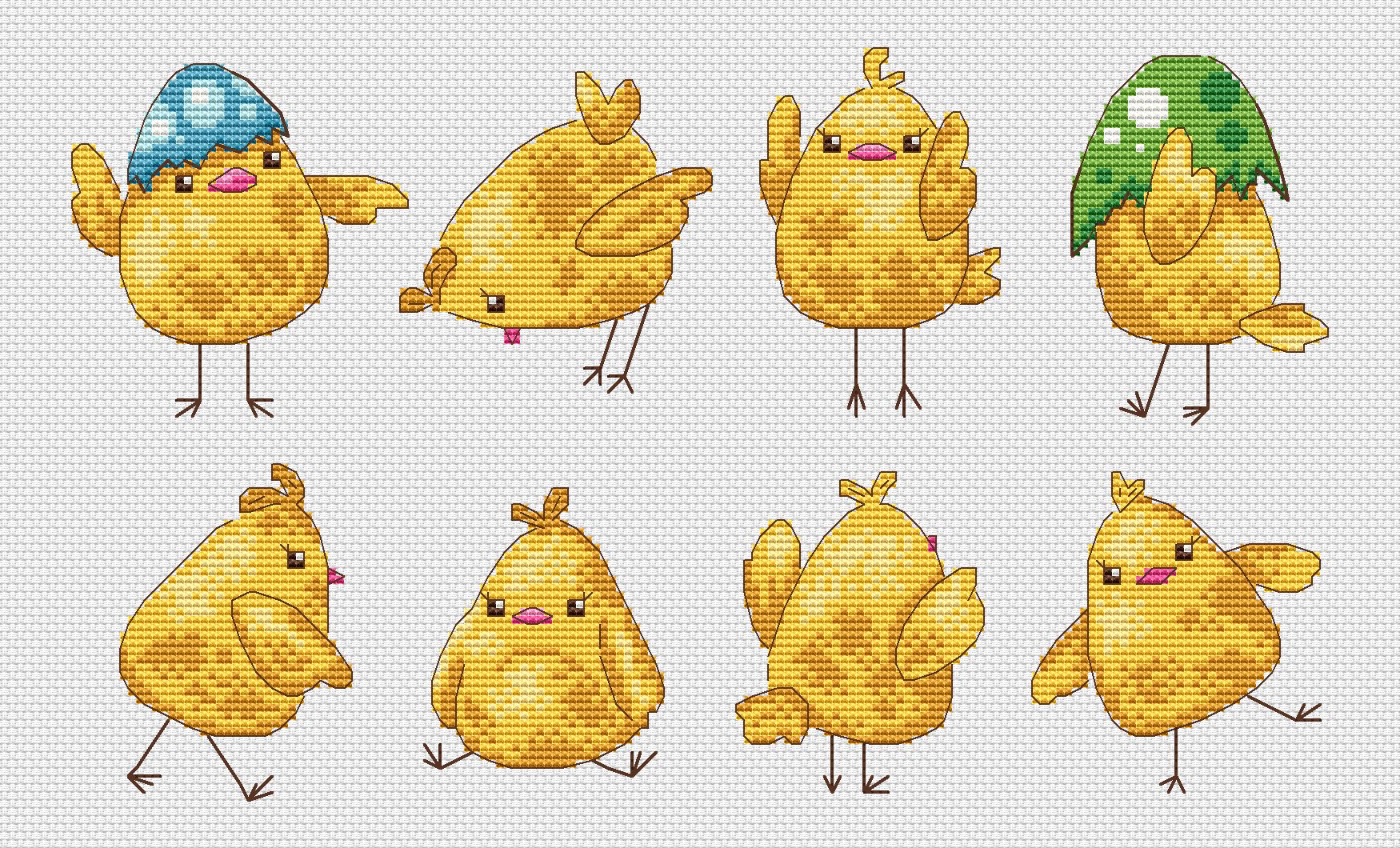 Easter Chicks 3 - PDF Cross Stitch Pattern