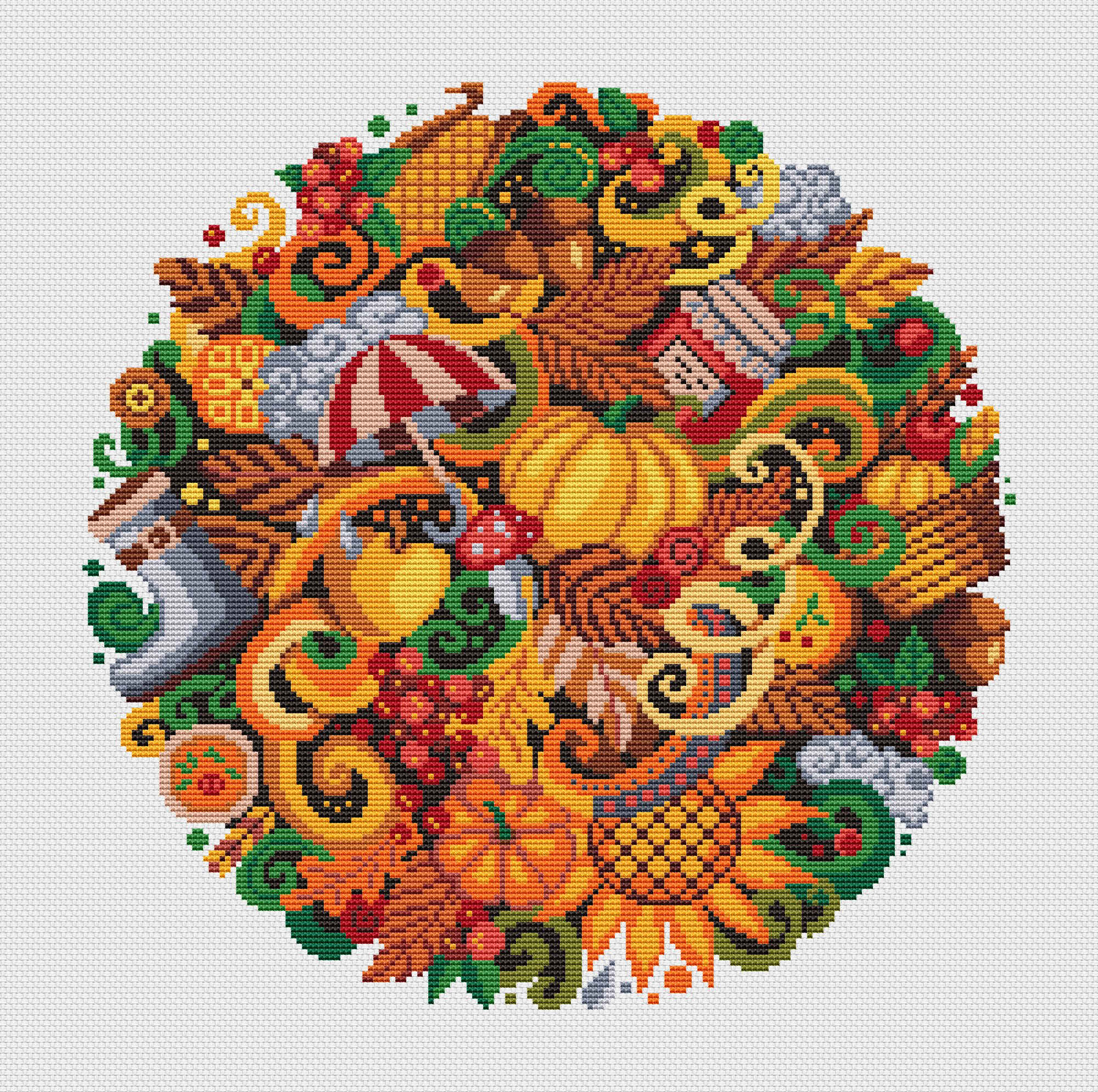 Autumn Circle - Cross Stitch Pattern