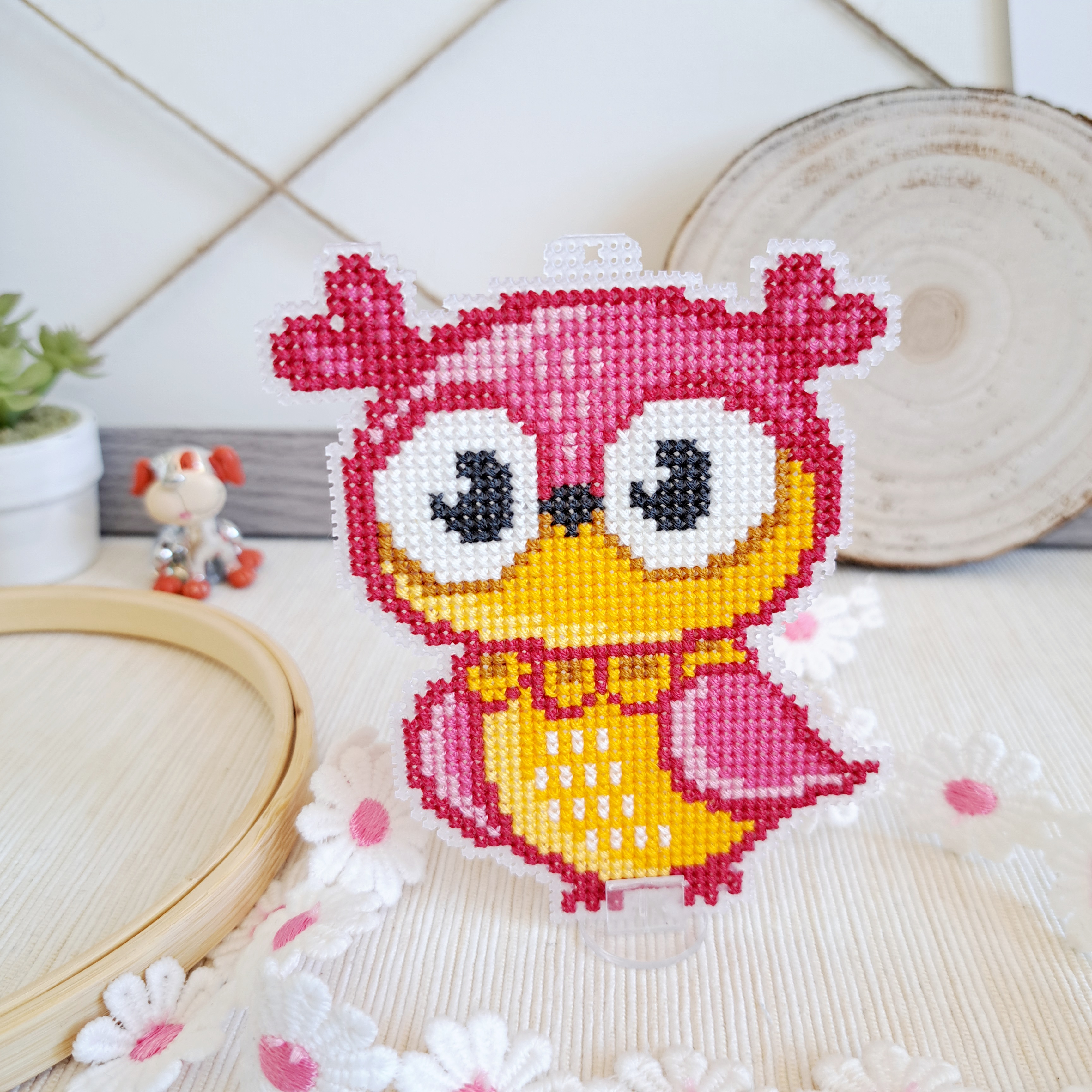 Pink Owl - PDF Cross Stitch Pattern