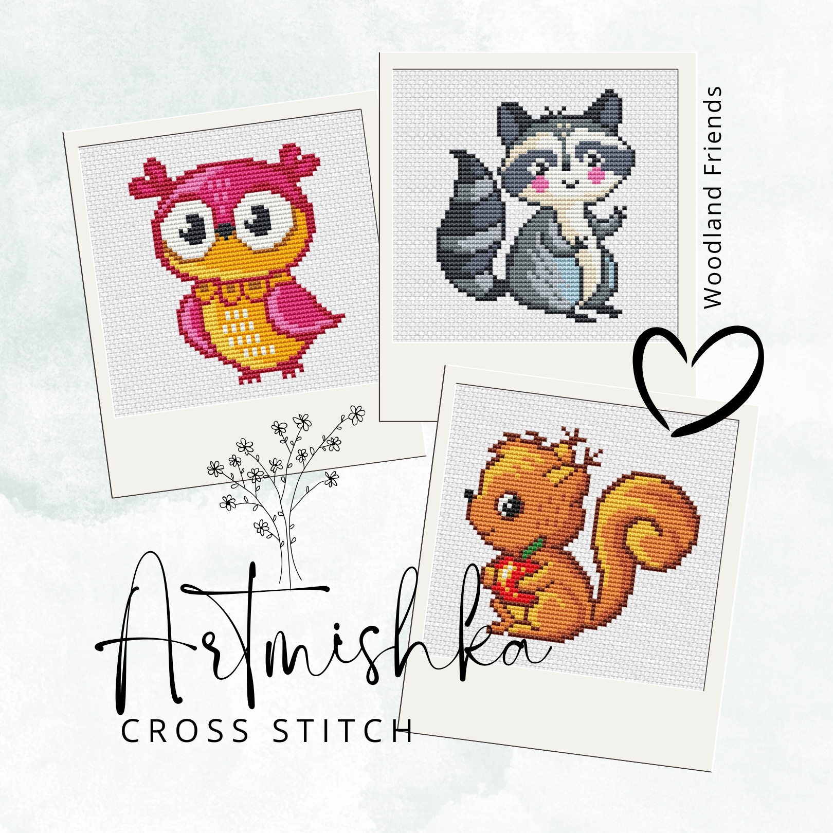 Woodland Friends - PDF Cross Stitch Pattern