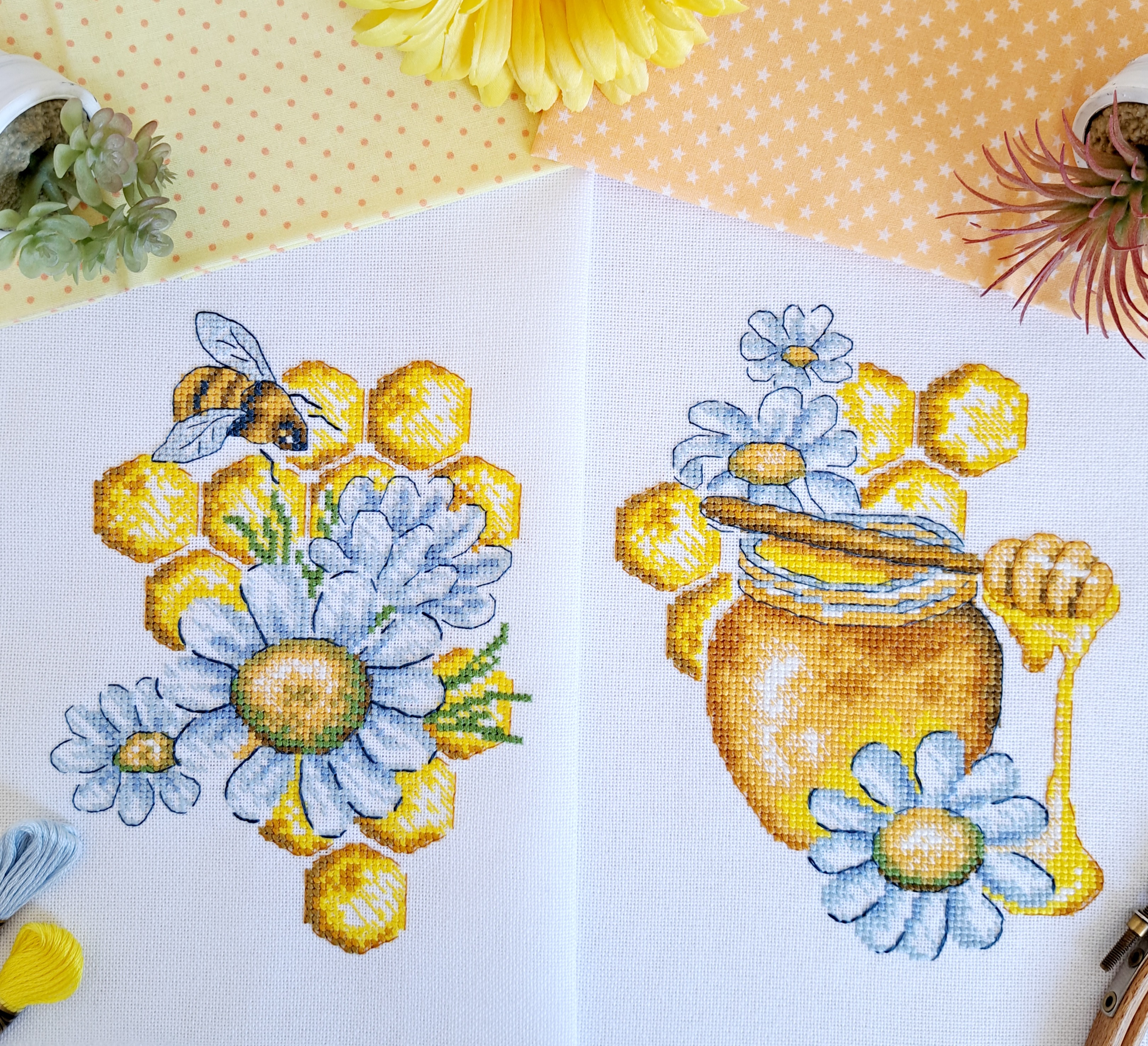 Bee And Honey - Cross Stitch Pattern
