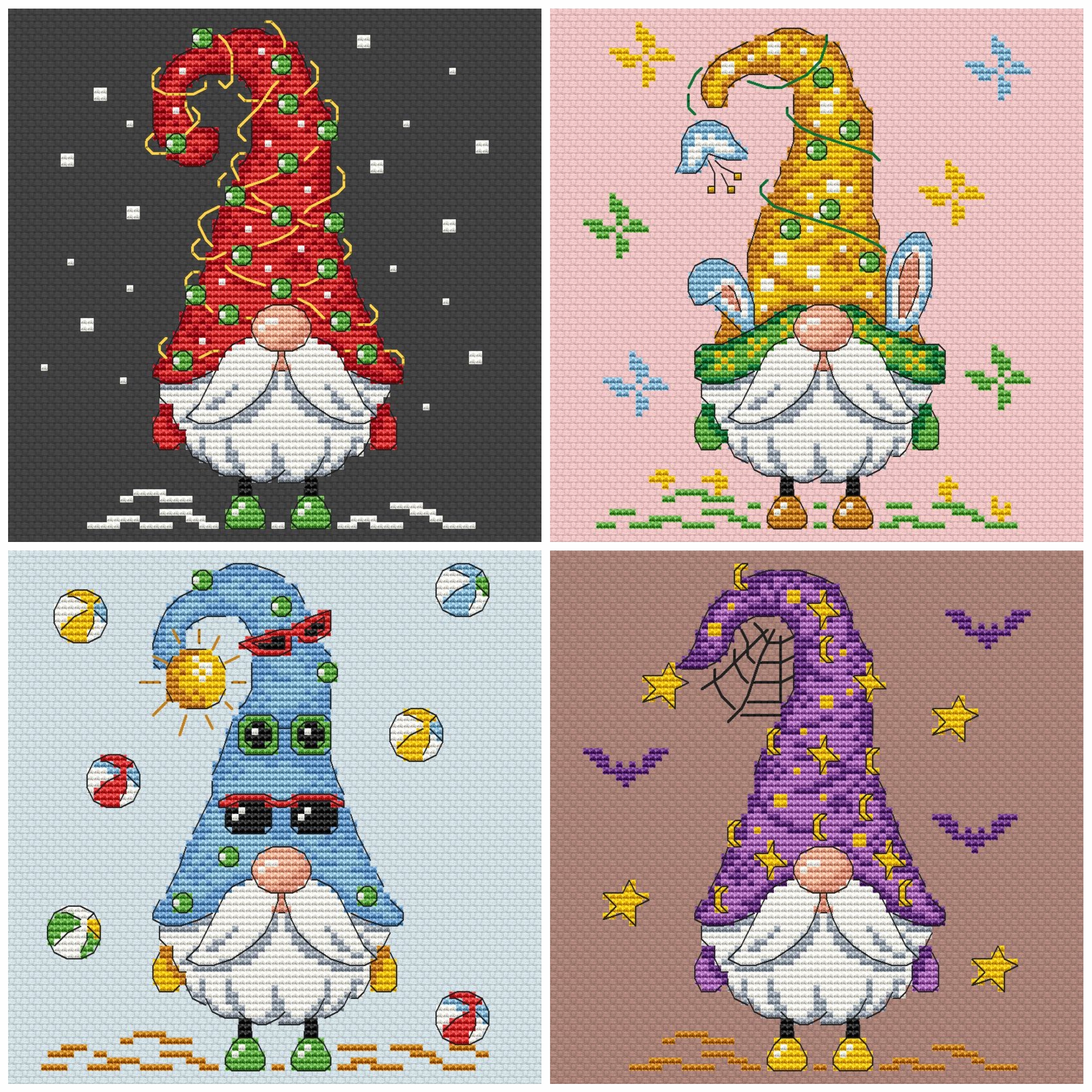 Seasonal Gnomes - Cross Stitch Pattern