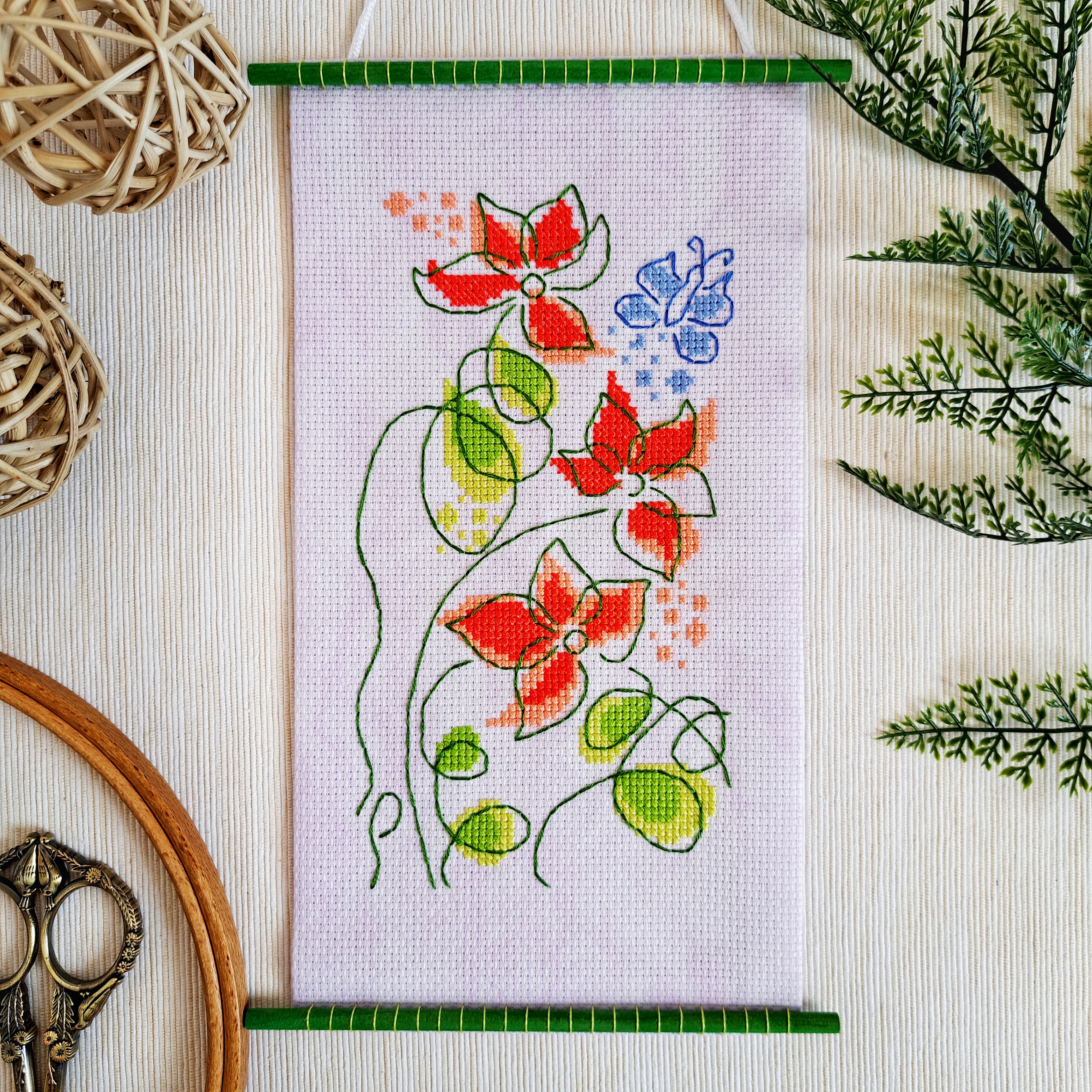 Red Flowers - PDF Cross Stitch Pattern