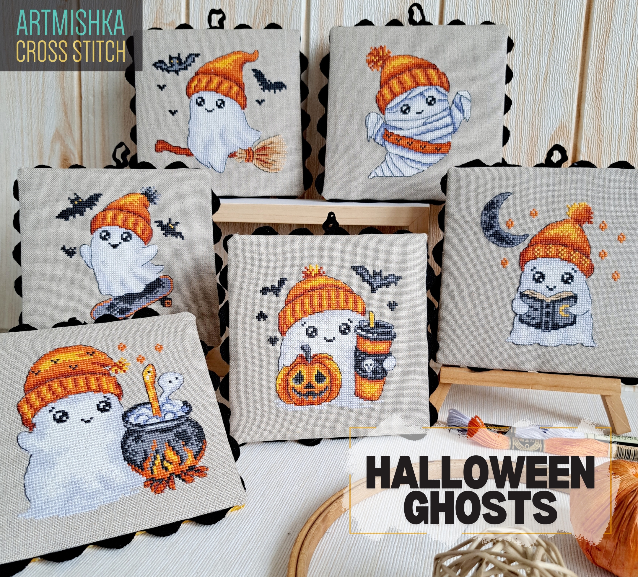 Halloween Ghosts - PDF Cross Stitch Pattern
