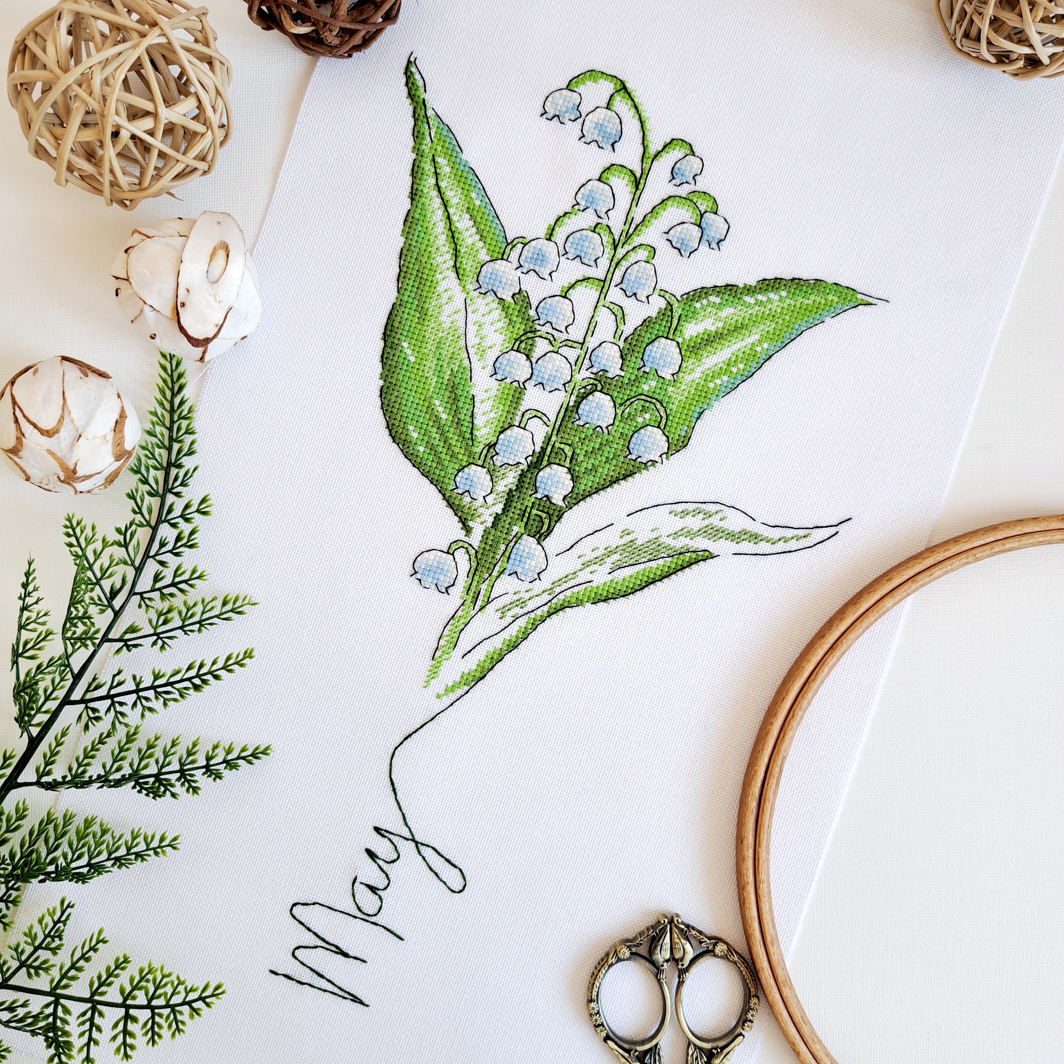 May Lily Of The Valley - PDF Cross Stitch Pattern