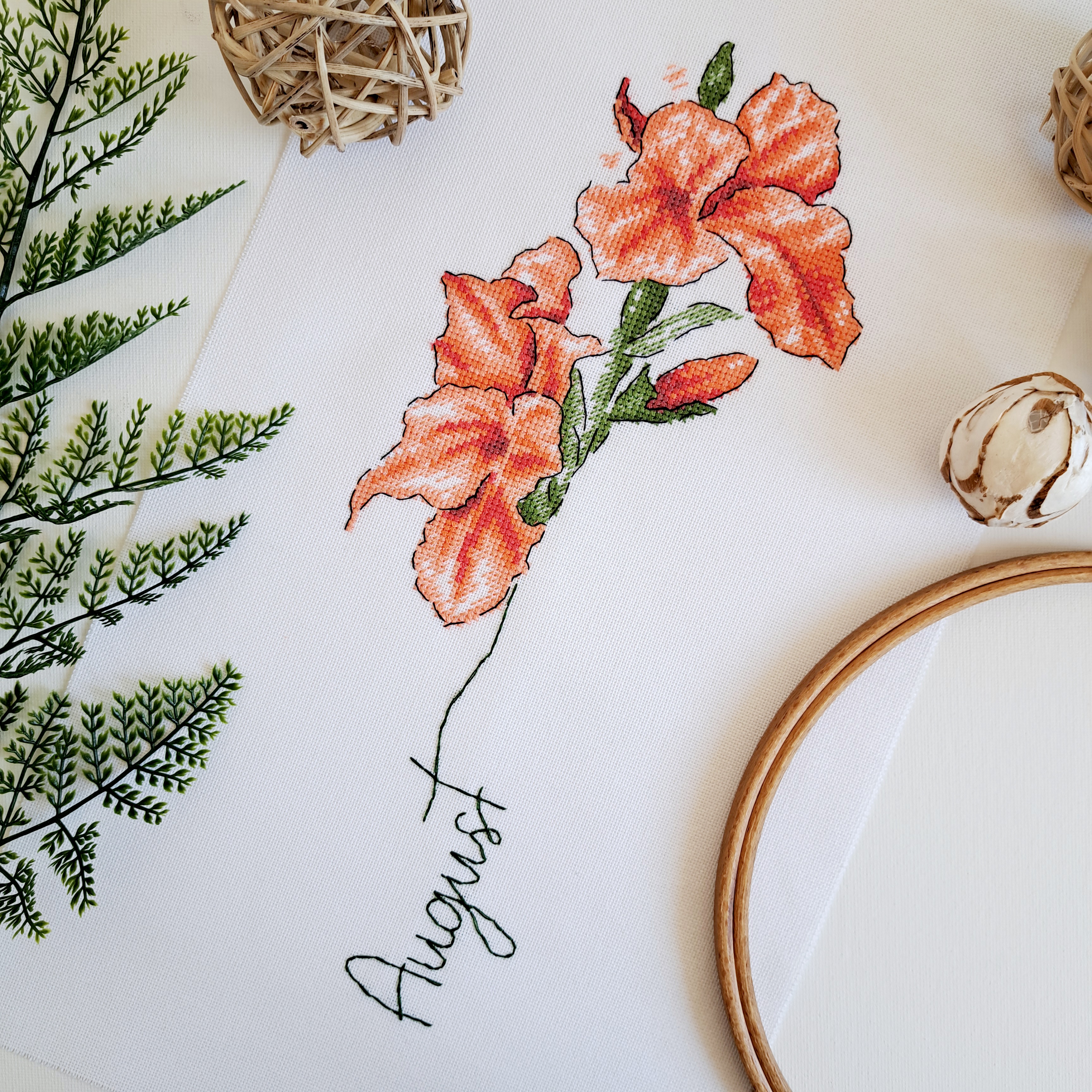 August Gladiolus - PDF Cross Stitch Pattern