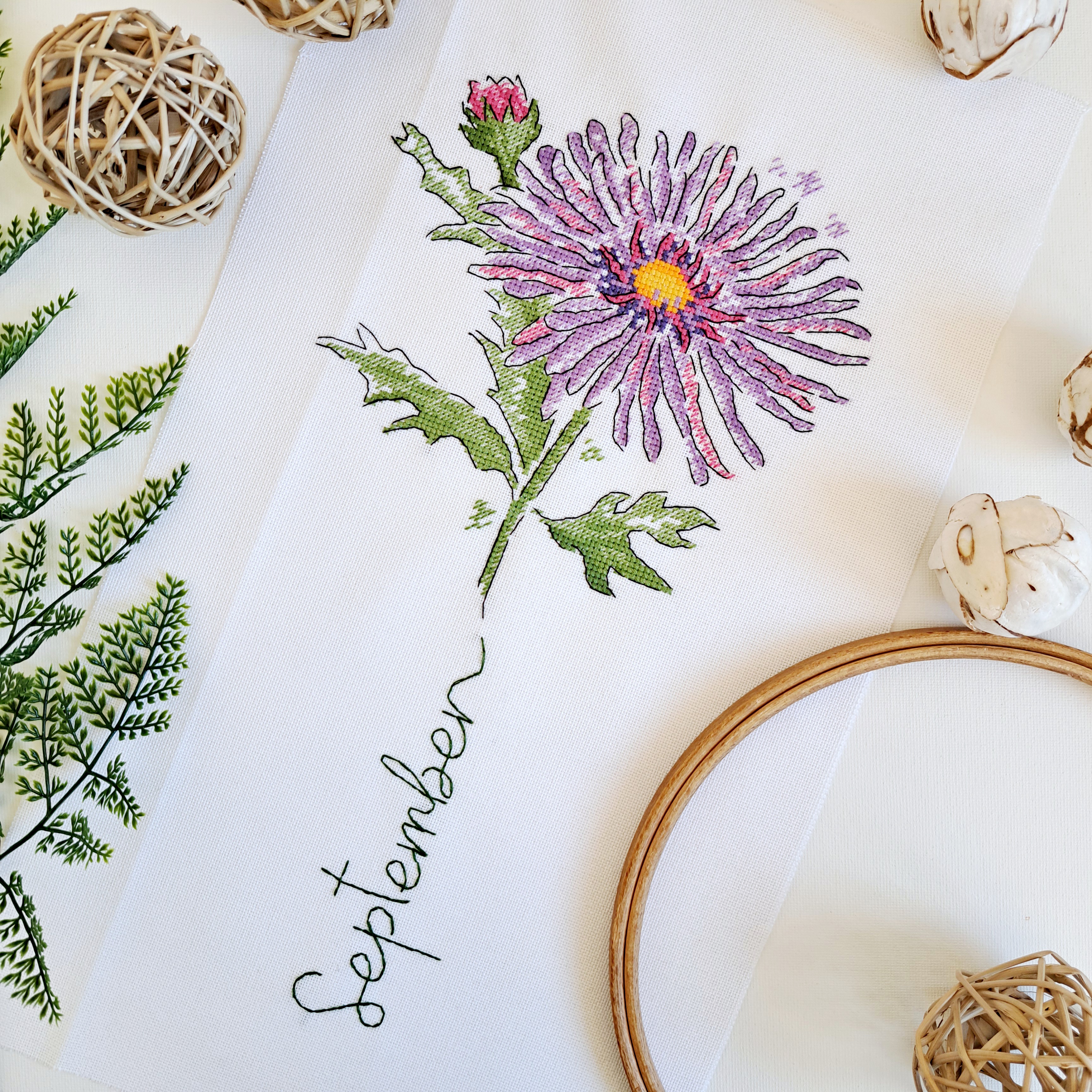 September Aster - PDF Cross Stitch Pattern