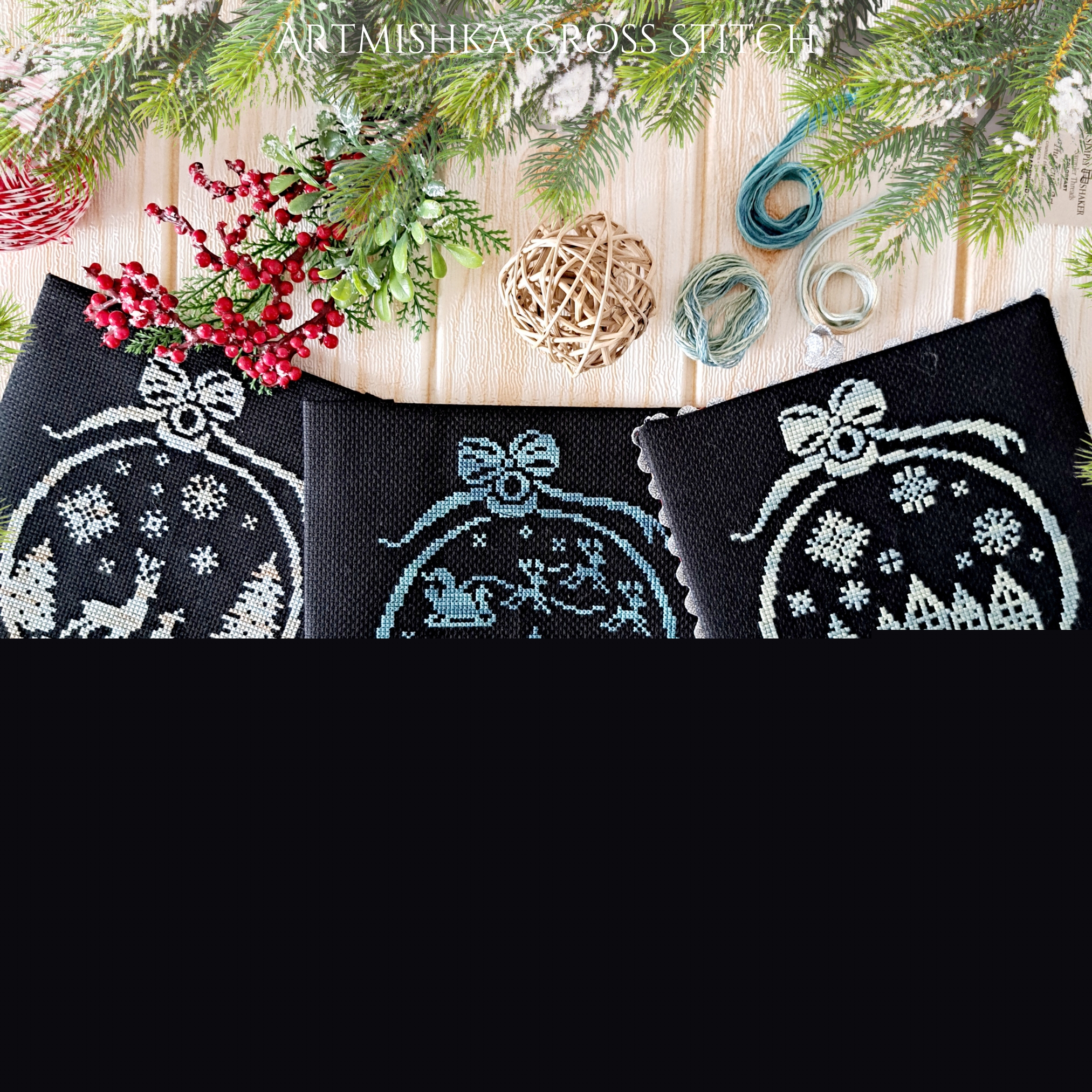 Christmas Baubles - Ornament PDF Cross Stitch Pattern