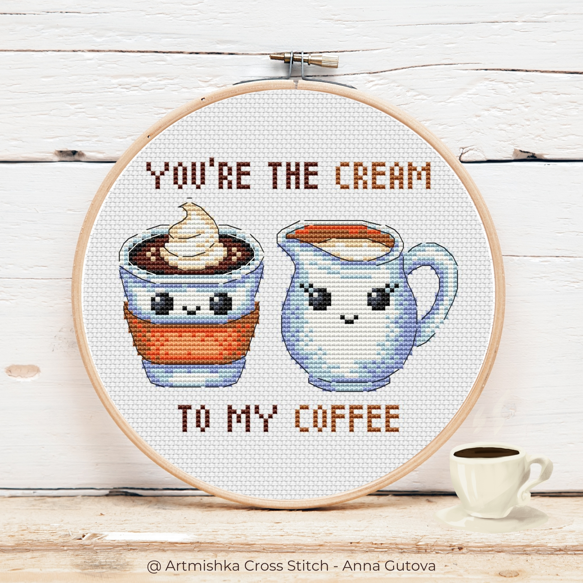 You're the Cream to my Coffee- PDF Cross Stitch Pattern