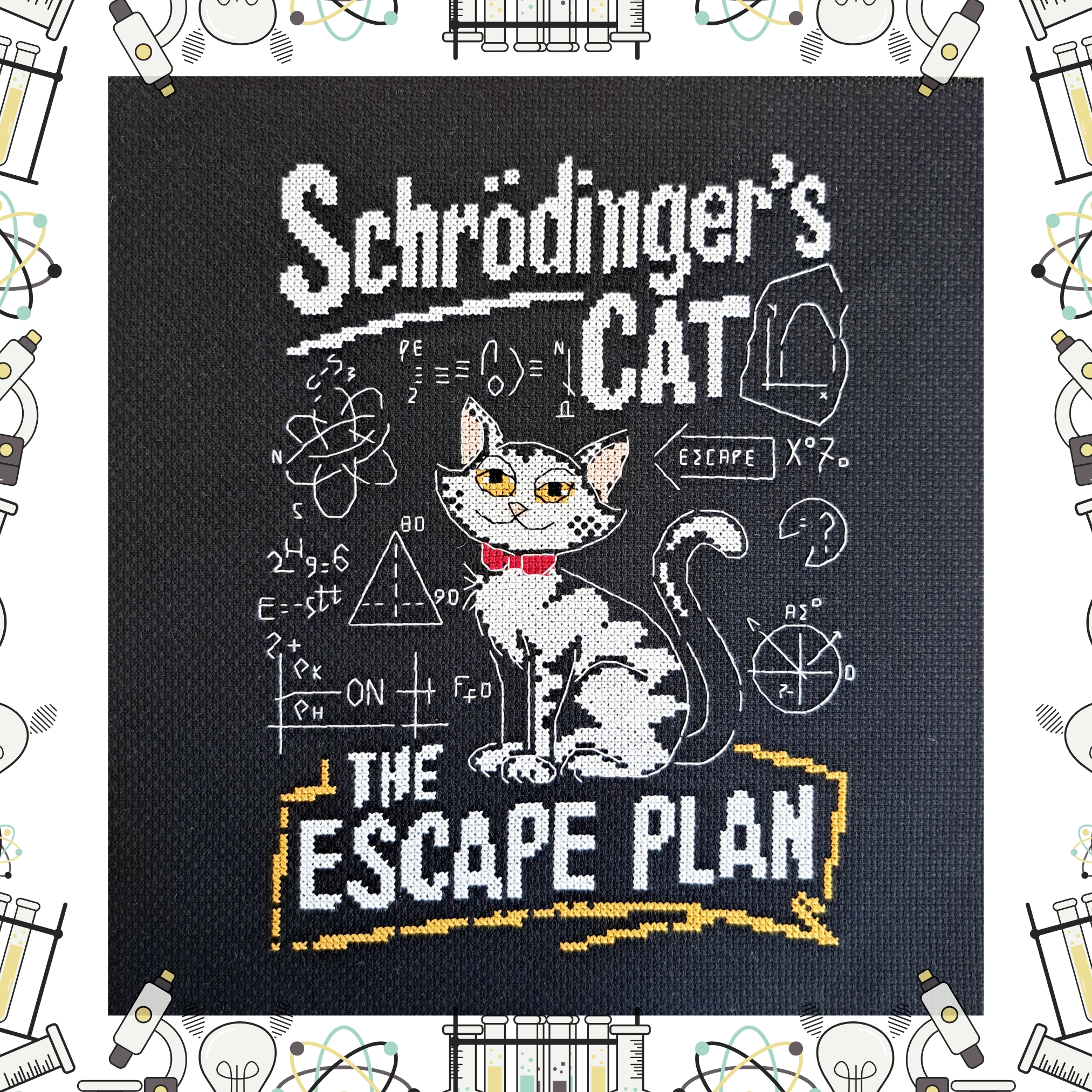 Schrodinger's Cat - Cross Stitch Pattern