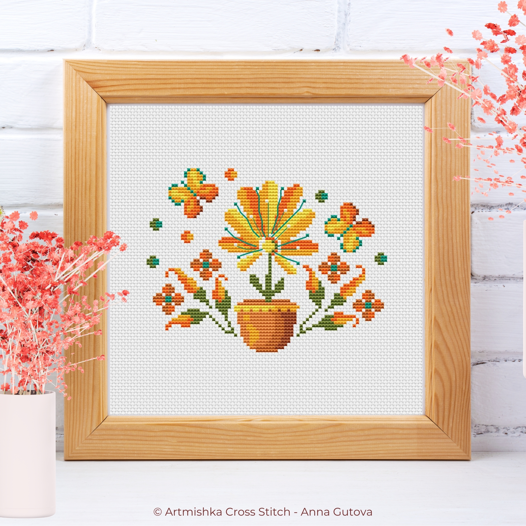 Sun in a Pot (Mini) - PDF Cross Stitch Pattern