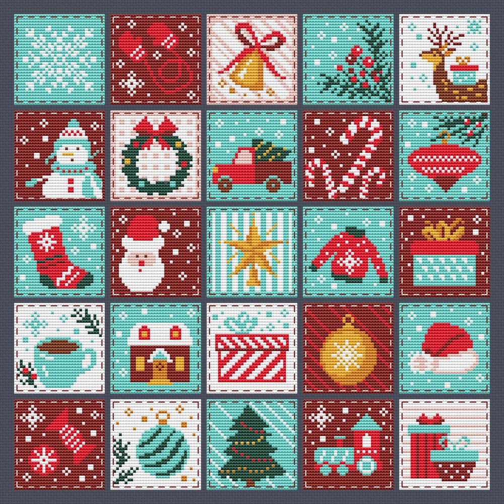 Advent Calendar - Christmas Cross Stitch Pattern