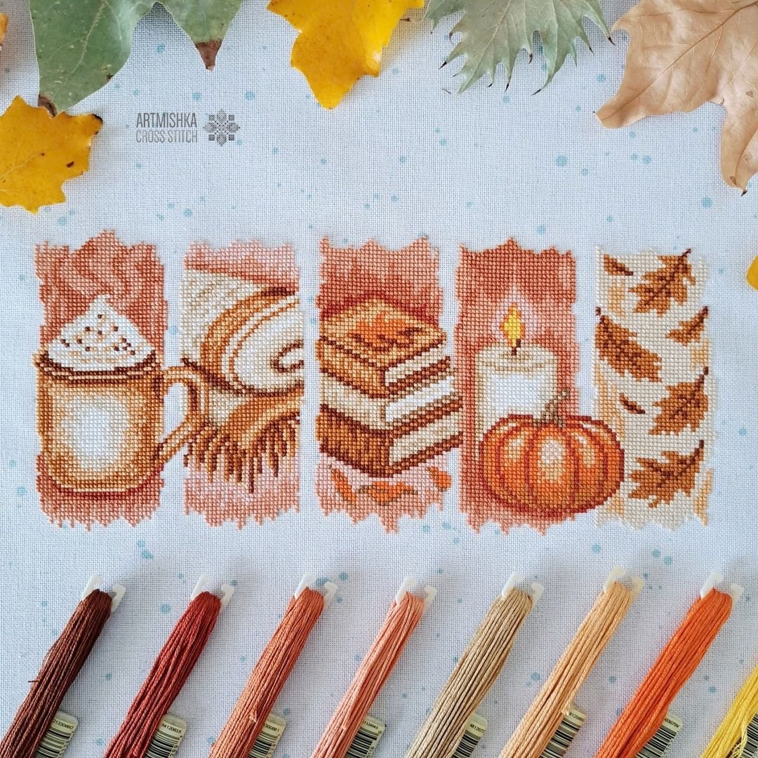 Autumn Vibe - Cross Stitch Pattern, zoomed in. Select this picture to zoom back out.