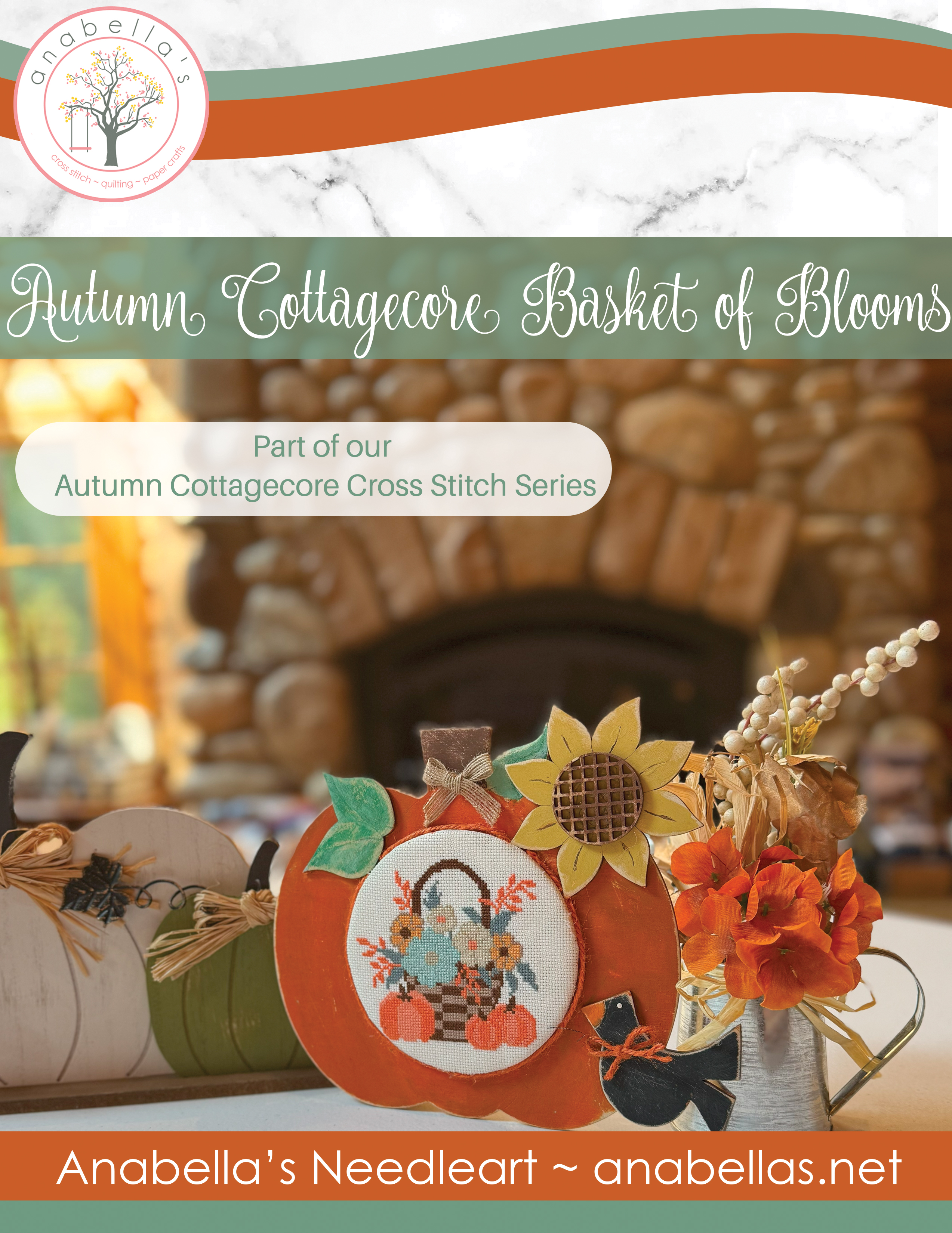 Basket of Blooms - Cottagecore - Cross Stitch Pattern 