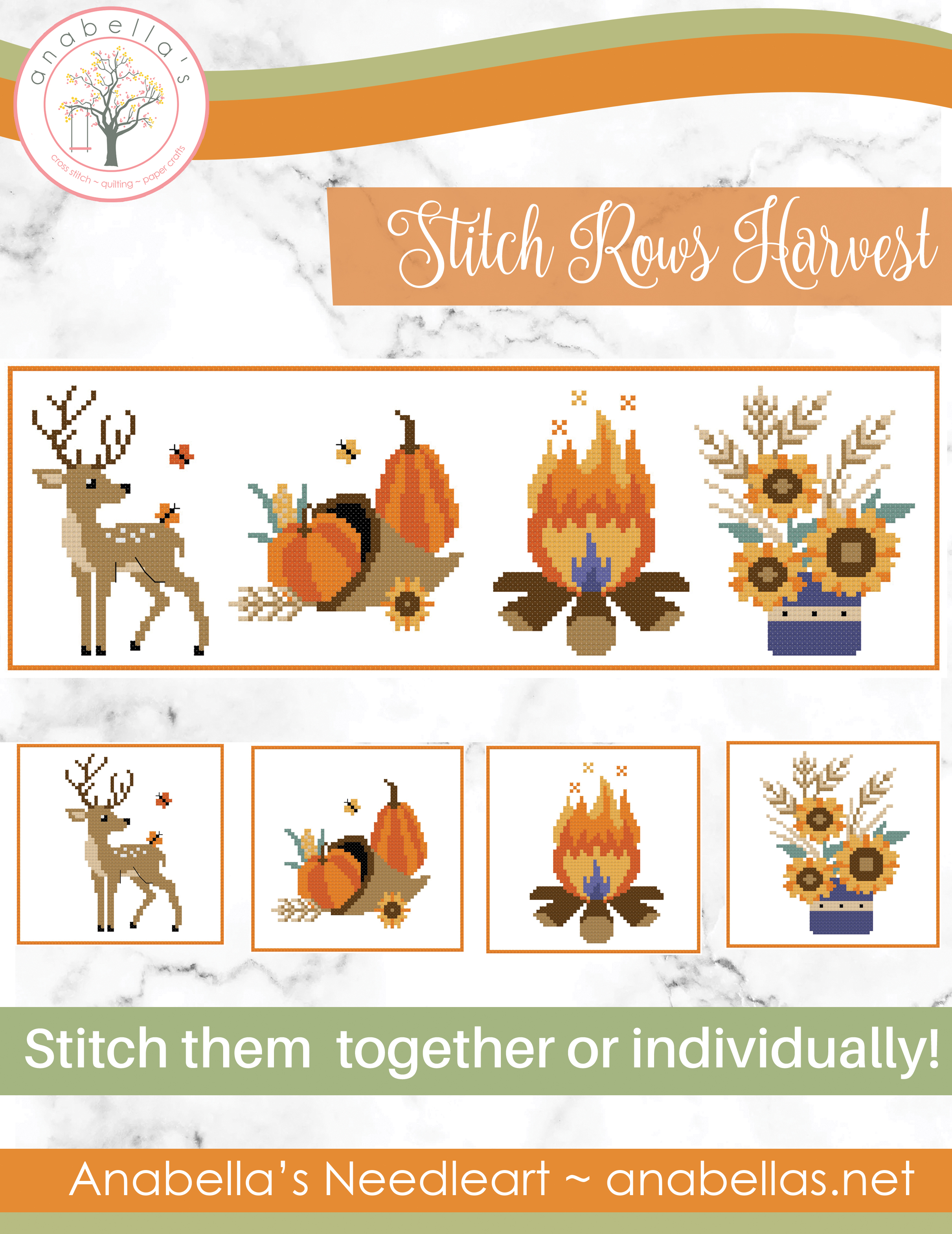 Stitch Rows Harvest - Cross Stitch Pattern 