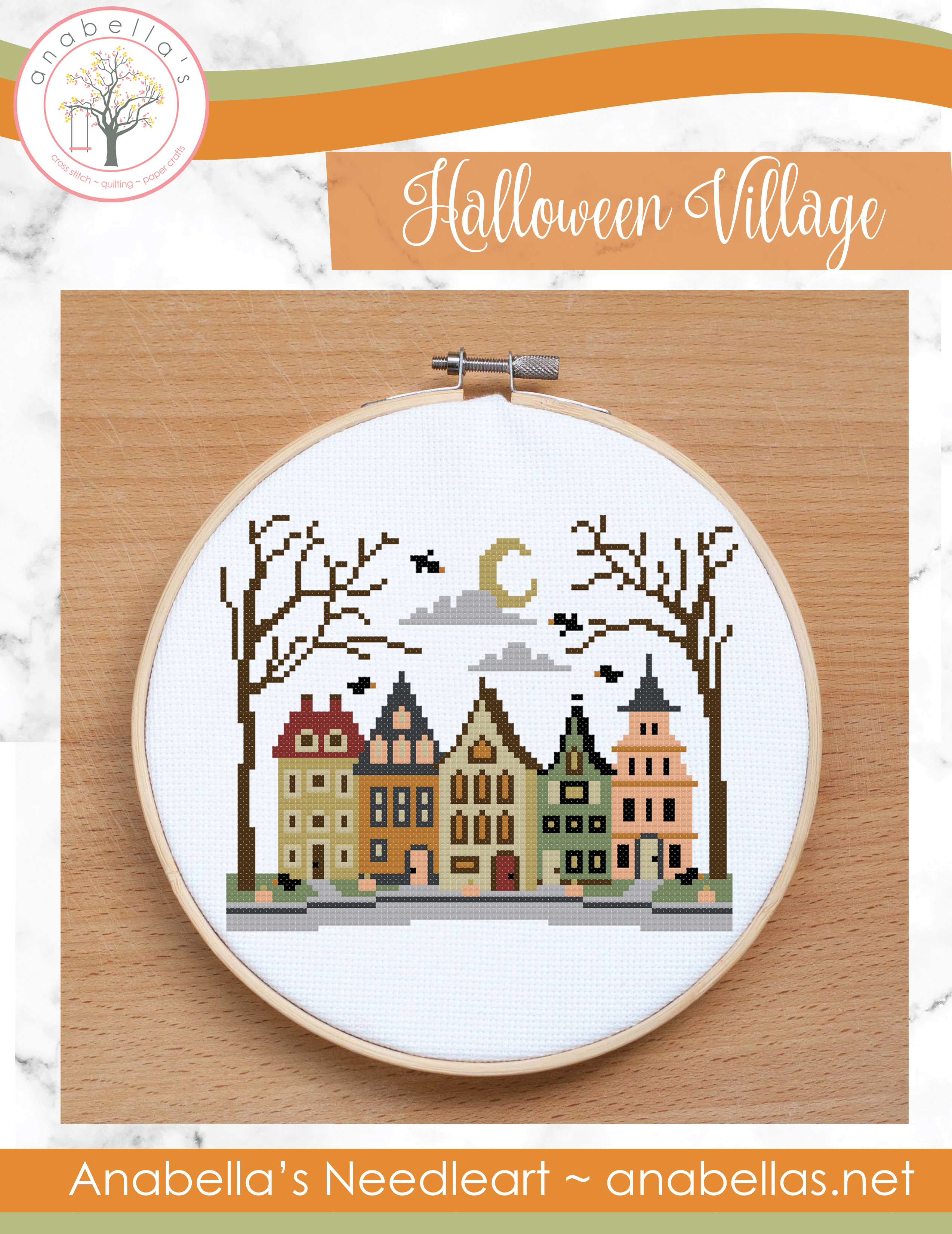 Halloween Village - Cross Stitch Pattern 