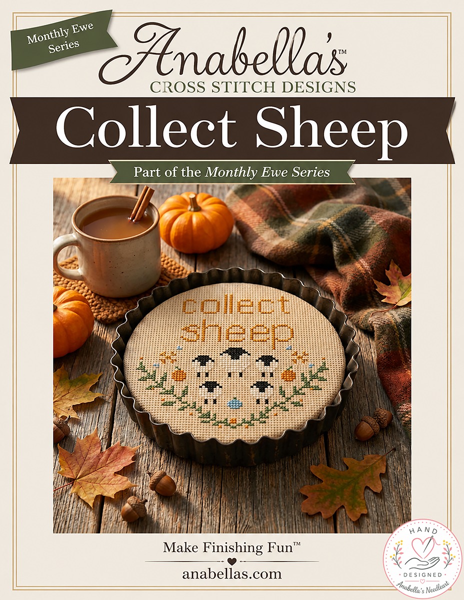 Monthly Ewe: Collect Sheep - Cross Stitch Pattern, zoomed in. Select this picture to zoom back out.
