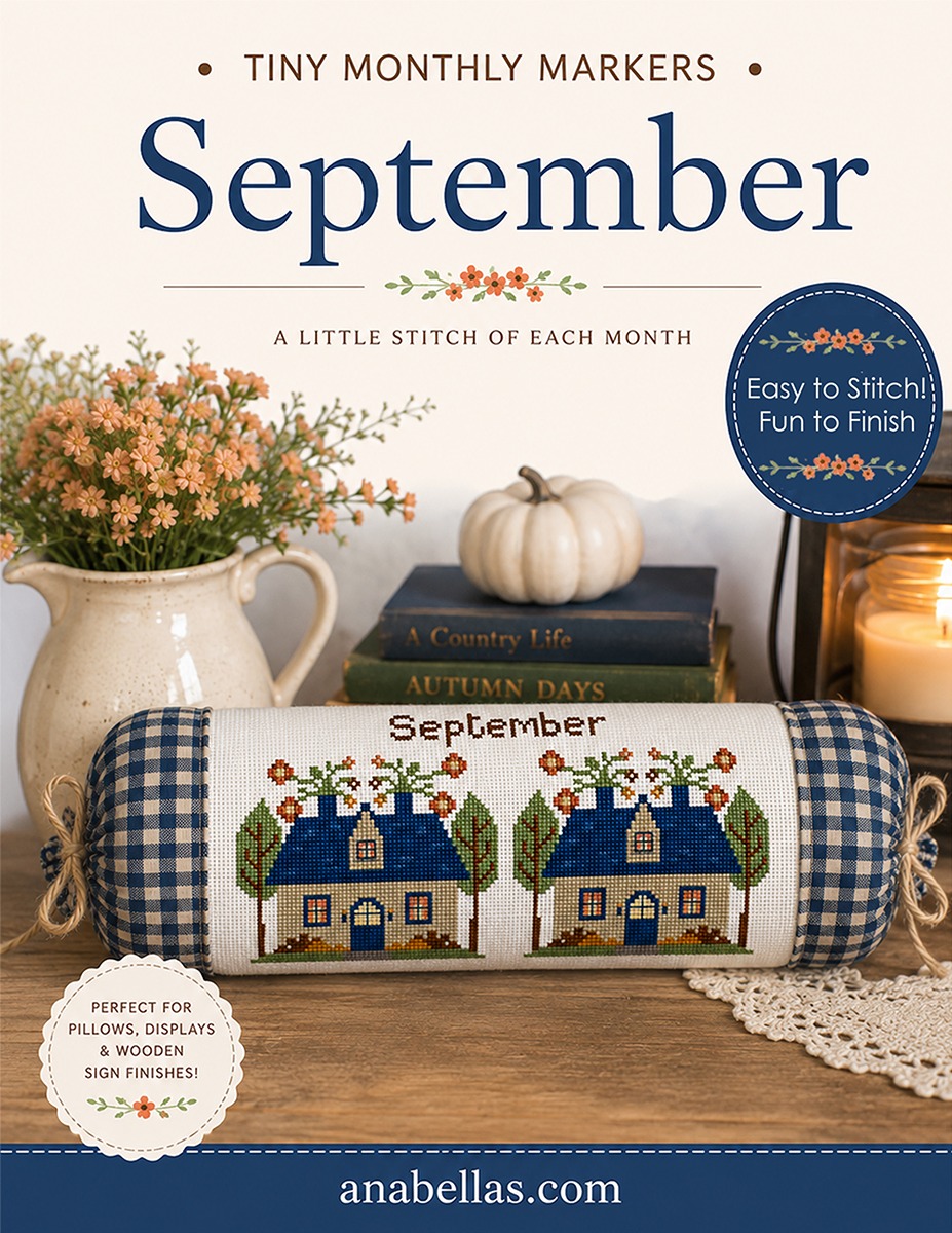 Monthly Markers: September - Cross Stitch Pattern, zoomed in. Select this picture to zoom back out.