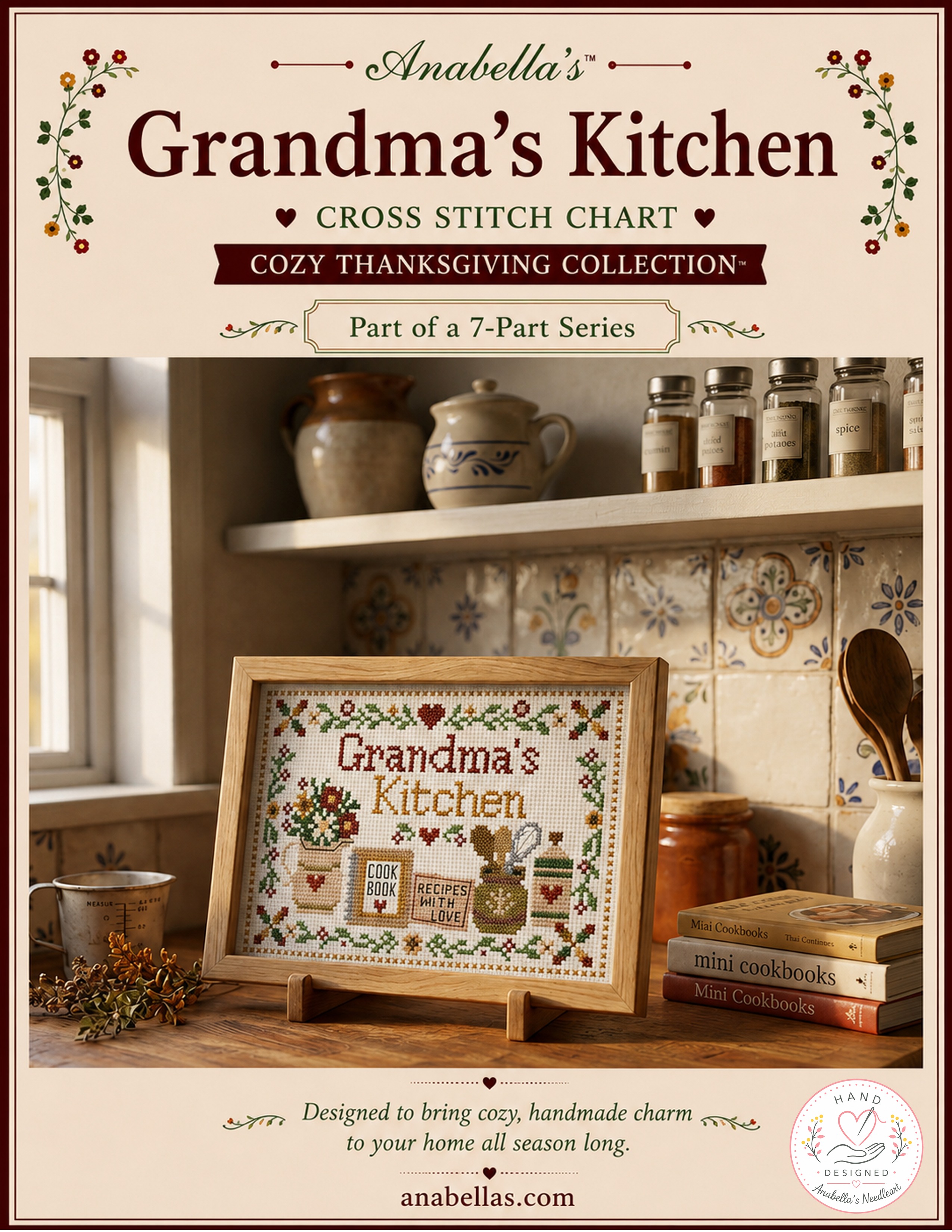 Cozy Thanksgiving: Grandma's Kitchen - Cross Stitch Pattern, zoomed in. Select this picture to zoom back out.