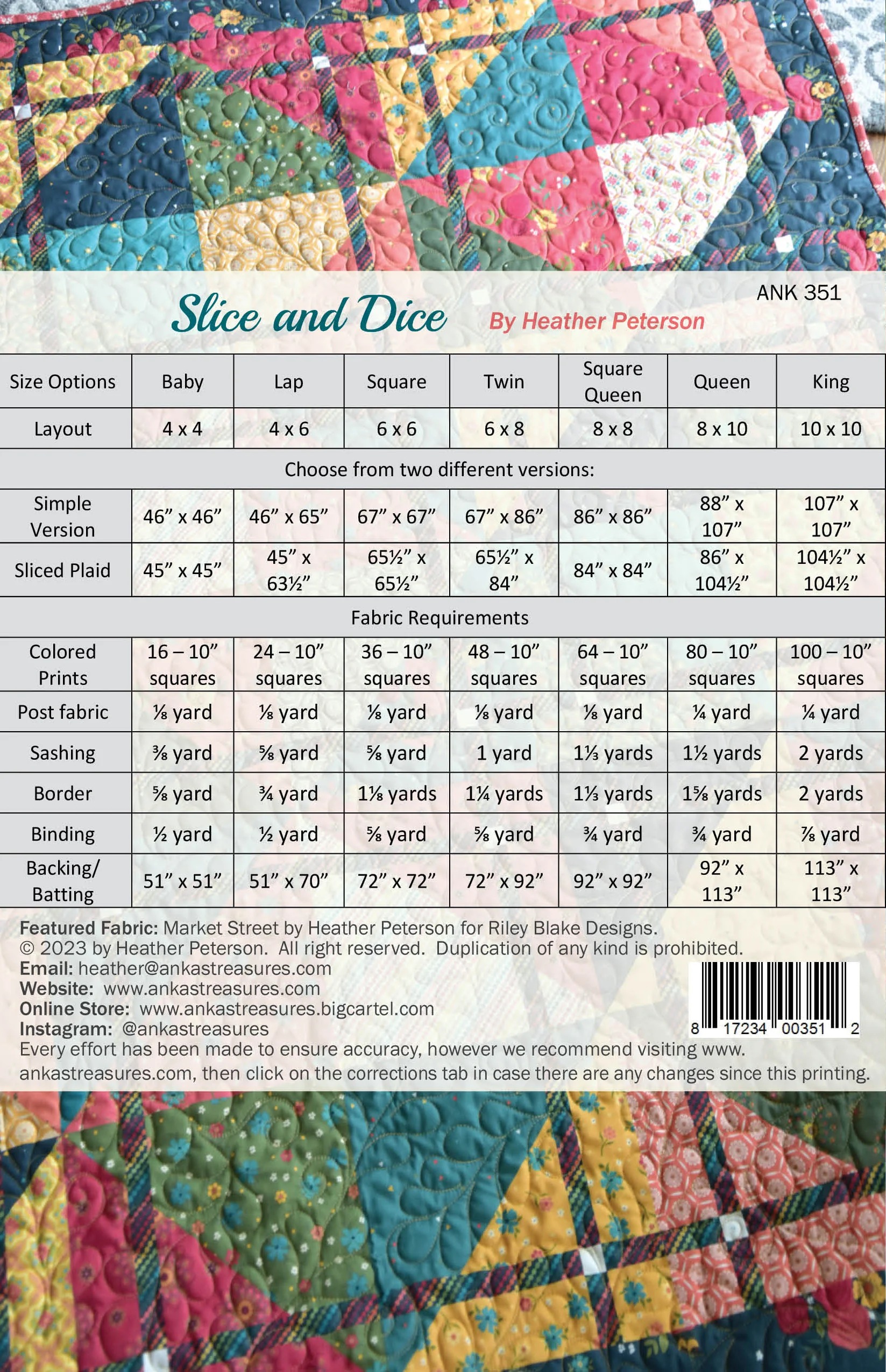 Slice and Dice - Quilt Pattern, different perspective #1, zoomed in. Select this picture to zoom back out.