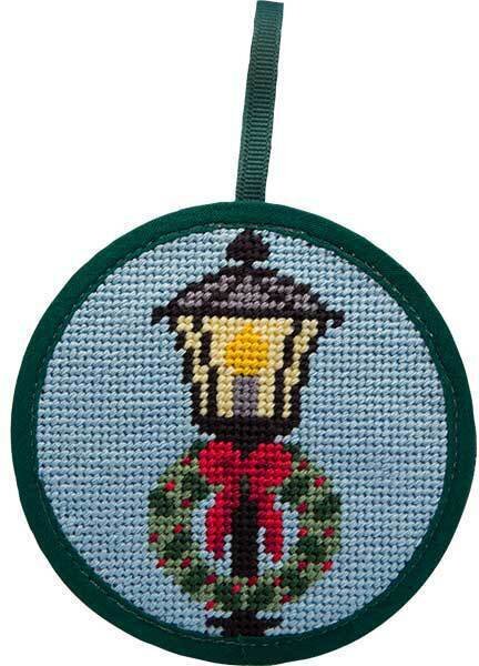 Lamp Post and Wreath Christmas Ornament - Needlepoint Kit