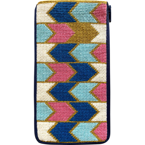 Eyeglass Case - Geometric Arrows - Needlepoint Kit, zoomed in. Select this picture to zoom back out.