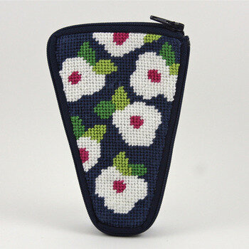 Scissor Case - Navy Floral - Needlepoint Kit
