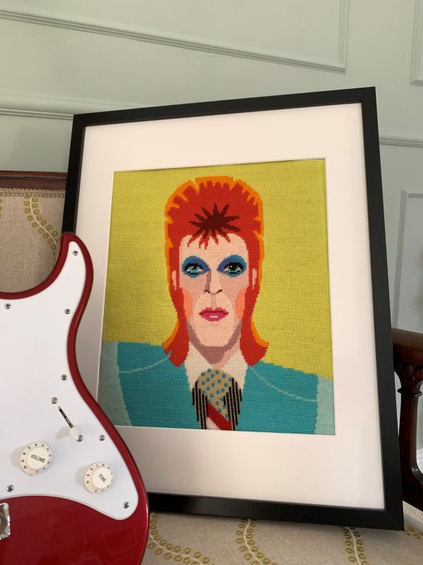 David Bowie - Needlepoint / Tapestry Kits, different perspective #1, zoomed in. Select this picture to zoom back out.