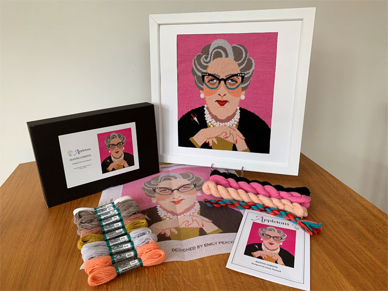Agatha Christie - Needlepoint / Tapestry Kits, different perspective #2, zoomed in. Select this picture to zoom back out.
