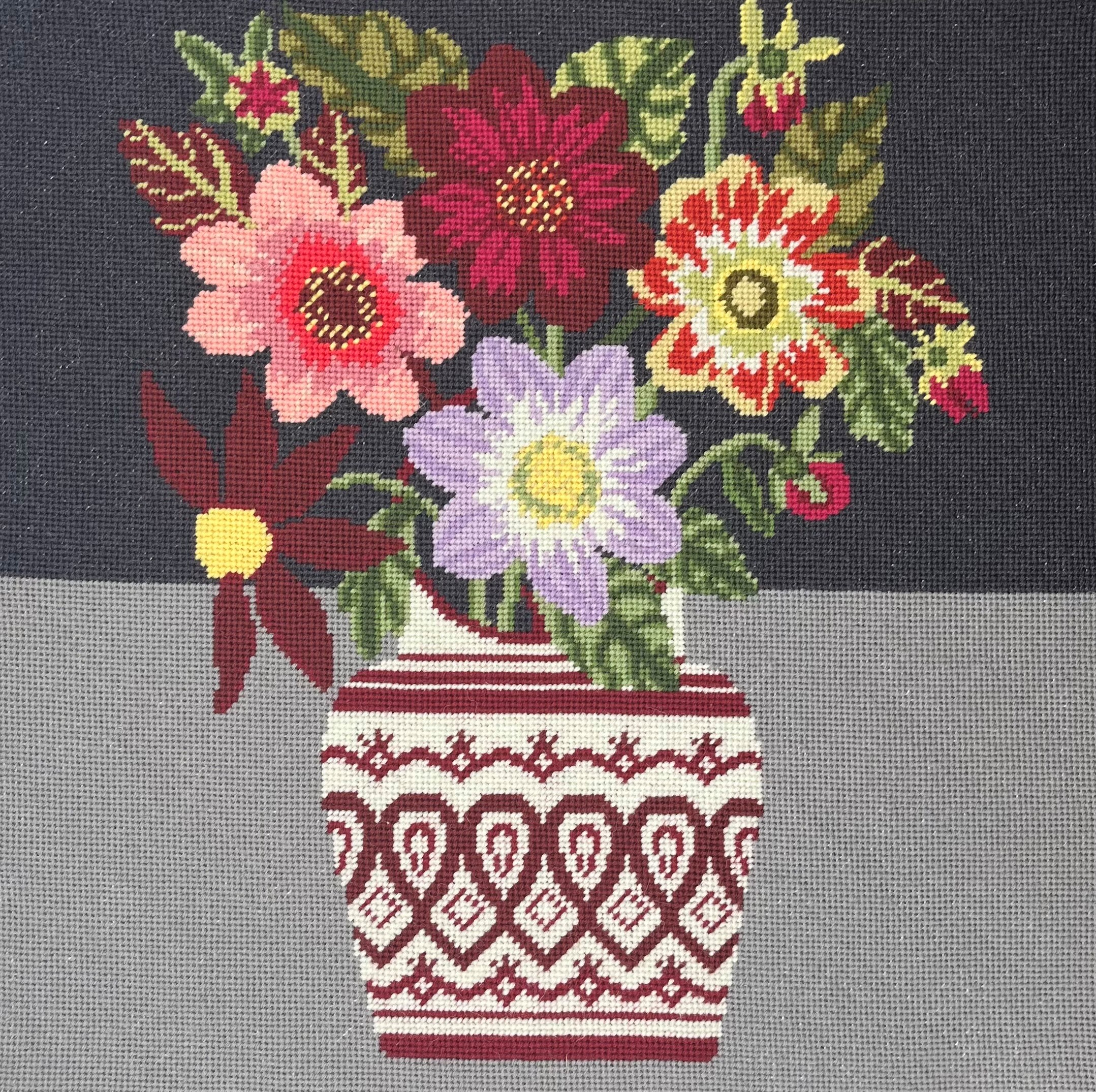 Burgundy Dahlia - Needlepoint / Tapestry Kits, zoomed in. Select this picture to zoom back out.
