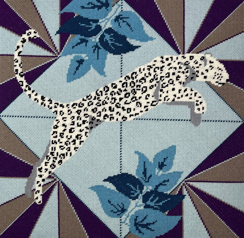 Leopard - Vibrant Colourway - Needlepoint / Tapestry Kits, zoomed in. Select this picture to zoom back out.