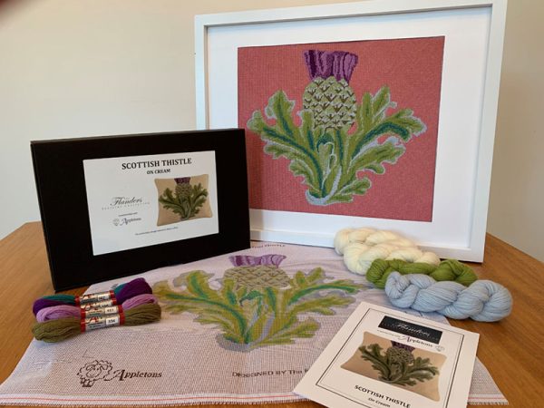 The Scottish Thistle On Cream - Needlepoint / Tapestry Kits, different perspective #1, zoomed in. Select this picture to zoom back out.