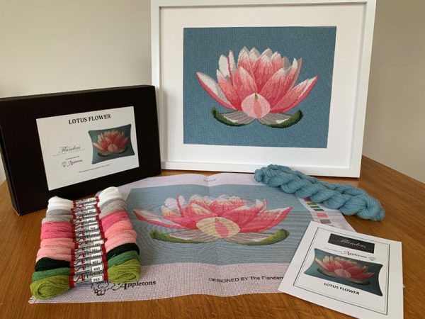 The Lotus Flower - Needlepoint / Tapestry Kits, different perspective #1, zoomed in. Select this picture to zoom back out.