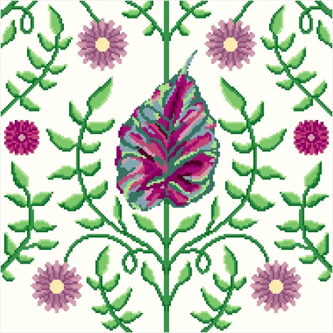 Begin the Begonia - Cream - Needlepoint / Tapestry Kits, zoomed in. Select this picture to zoom back out.