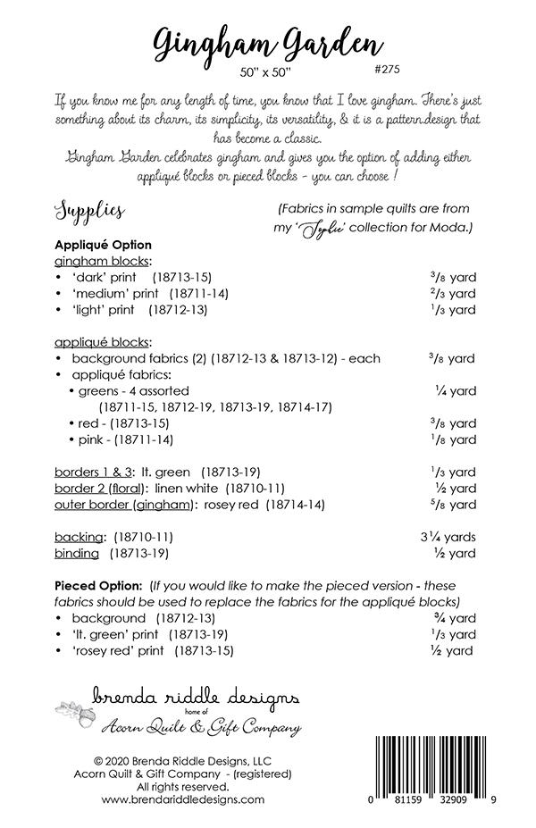 Gingham Garden - Quilt Pattern
