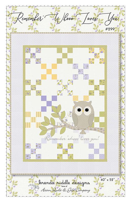 Remember 'Whooo' Loves You - Quilt Pattern, zoomed in. Select this picture to zoom back out.