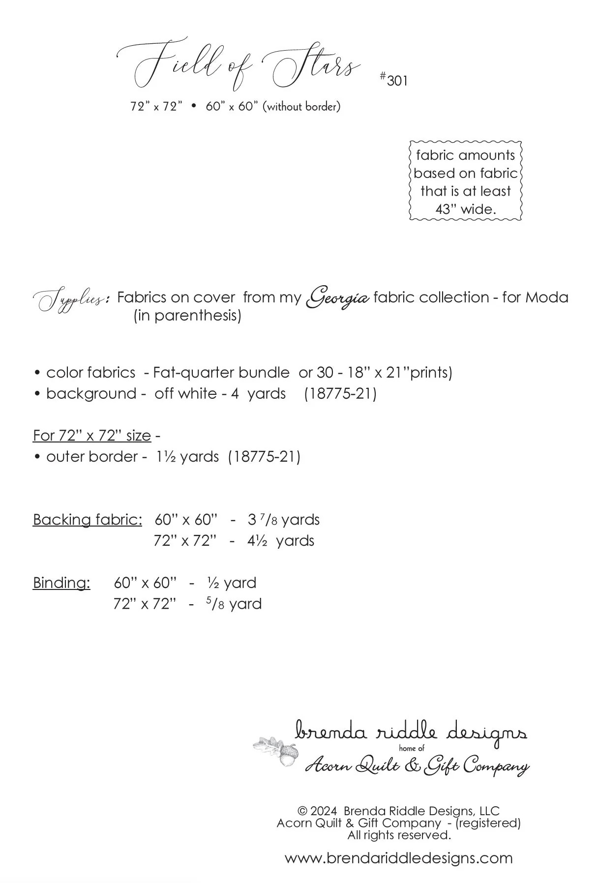 Field of Stars - Quilt Pattern