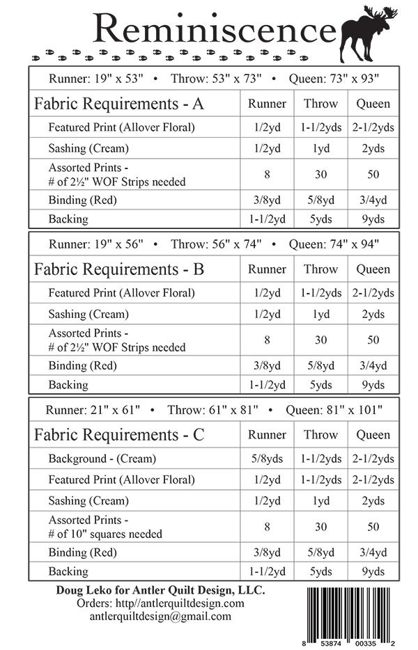Reminiscence - Quilt Pattern