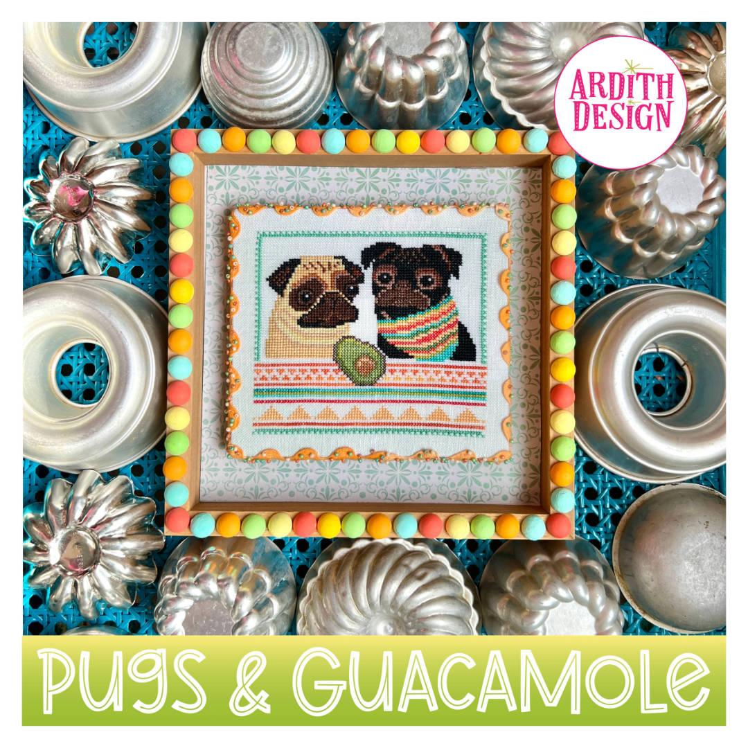 Pugs and Guacamole - Cross Stitch Pattern