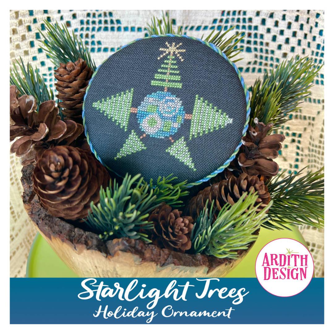 Starlight Trees Holiday Ornament - Christmas Pattern